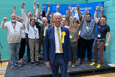 John Milne MP at the 2024 General Election Count in Horsham.